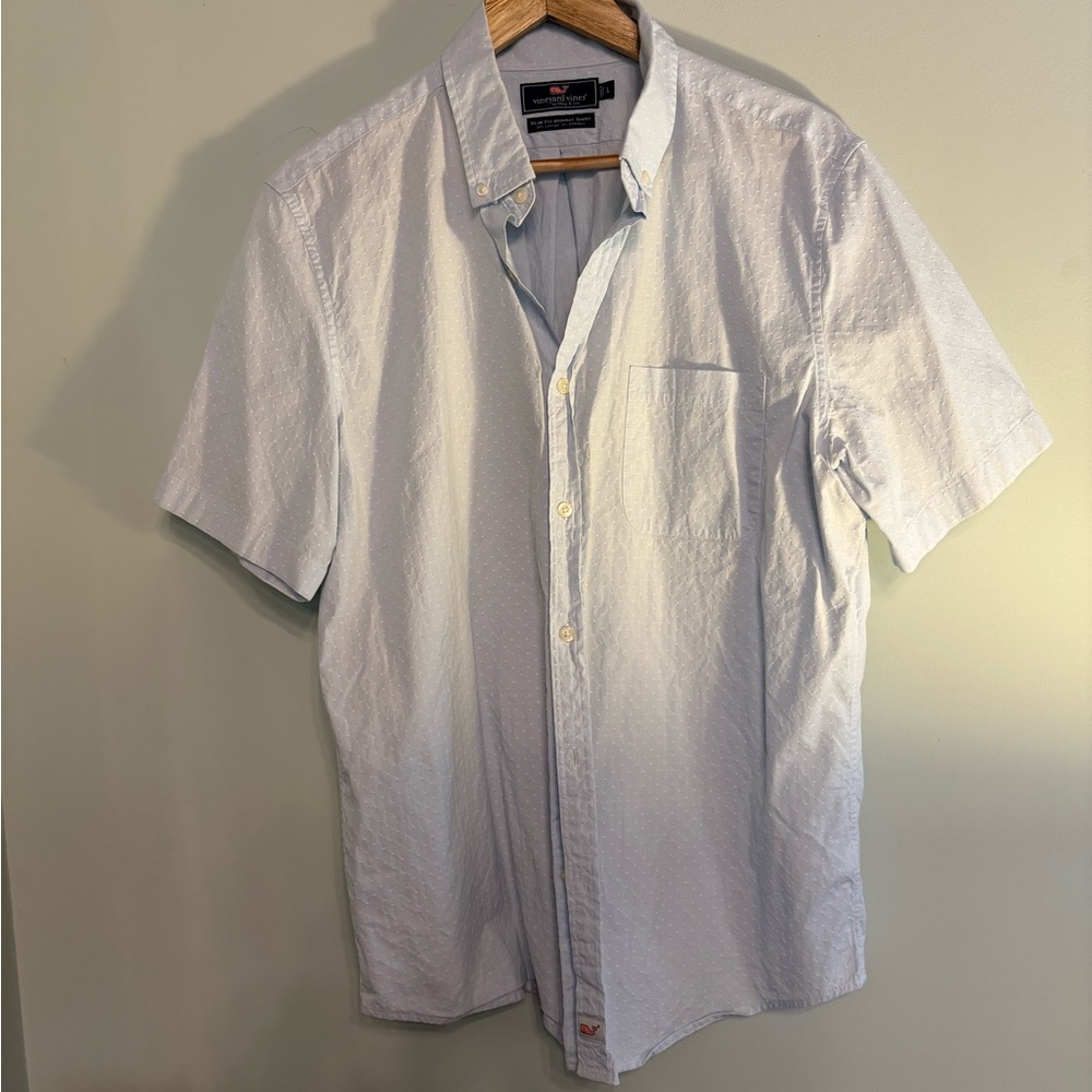 Vineyard Vines Men's Light Blue Button Down Large
